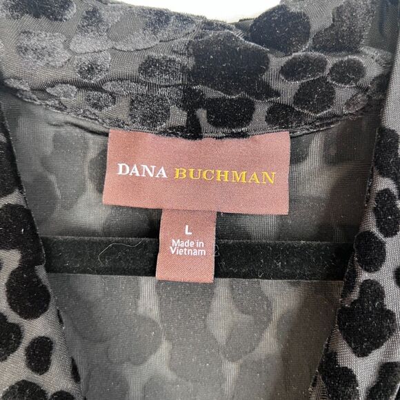 Dana Buchman Velvet Animal Print Sleeveless Tank Blouse Dressy Size Large - Picture 7 of 10